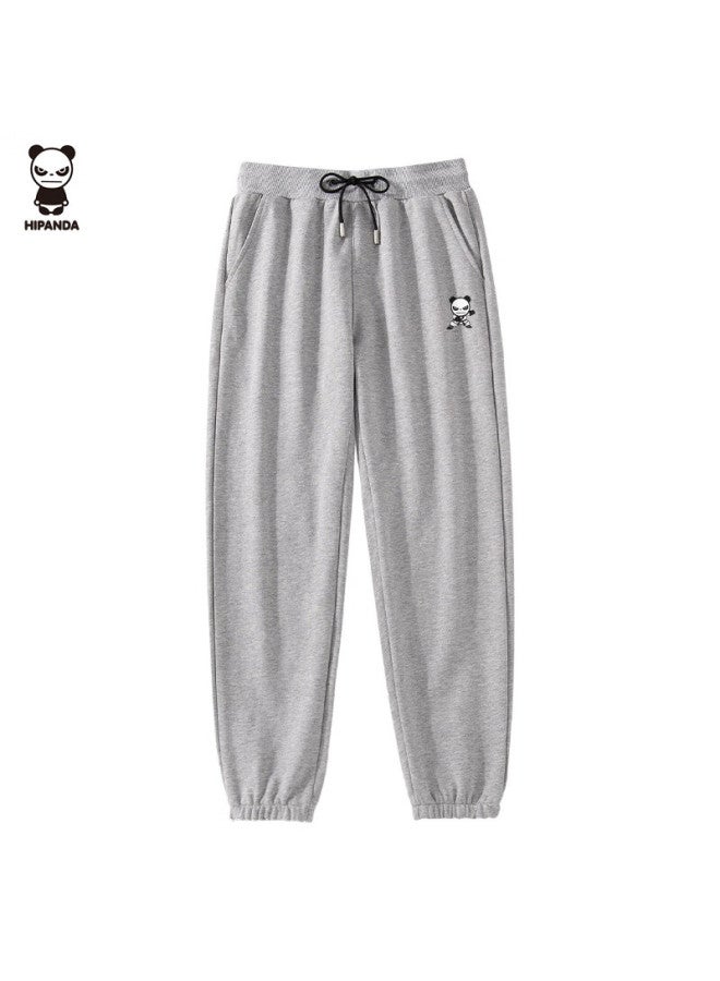 Hipanda Casual Pants For Men, Summer Loose-fit Joggers, Fashionable American Trendy Brand Sweatpants, Men's Gray, Size L - Image 2