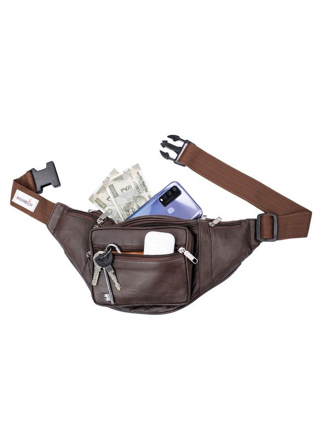 K London حقيبة خصر جلدية بنية للرجال والنساء من K London (1446_Brown) - Image 2