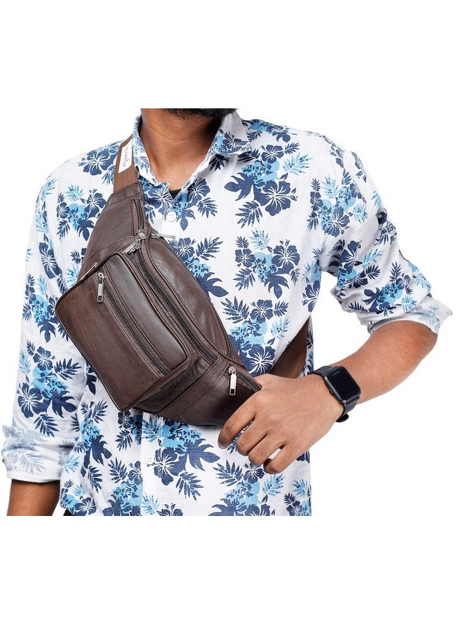 K London حقيبة خصر جلدية بنية للرجال والنساء من K London (1446_Brown) - Image 5