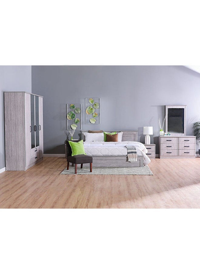 DANUBE HOME - Raymond King Size (180X200cm) Bed Frame Strong And Sturdy Modern Design Wooden Double Bed Furniture Quiet And Comfortable Bed 210x188x93 cm Grey - Image 1