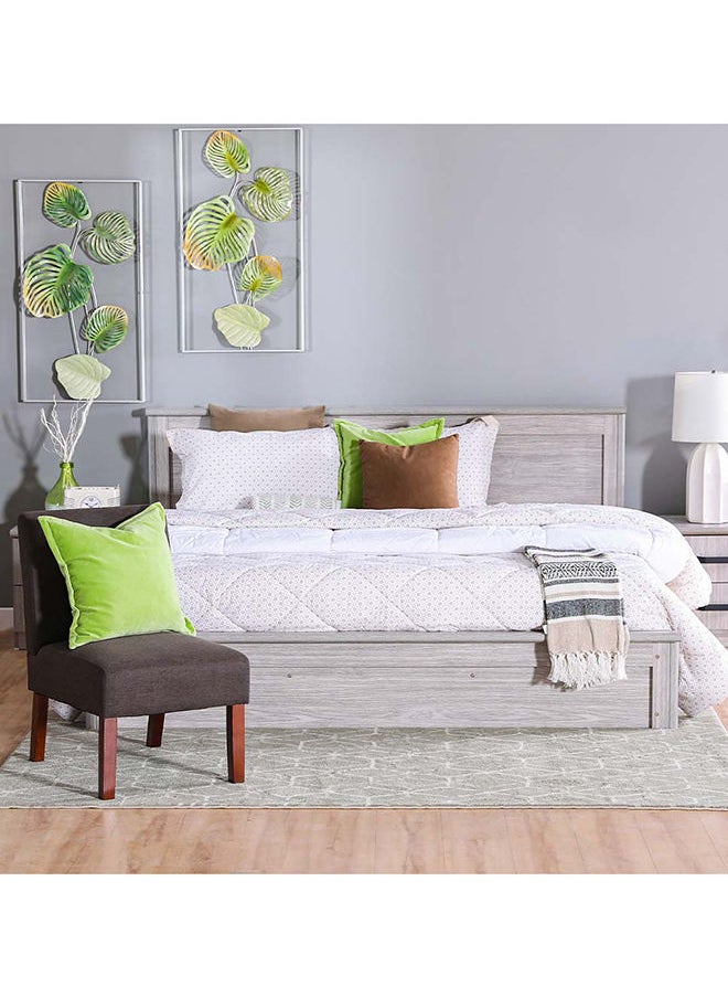 DANUBE HOME - Raymond King Size (180X200cm) Bed Frame Strong And Sturdy Modern Design Wooden Double Bed Furniture Quiet And Comfortable Bed 210x188x93 cm Grey - Image 1