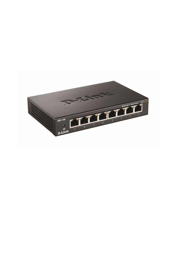 دي لينك منفذ D-Link 8  محول سطح المكتب غير المدار جيجابت DGS108 - Image 3
