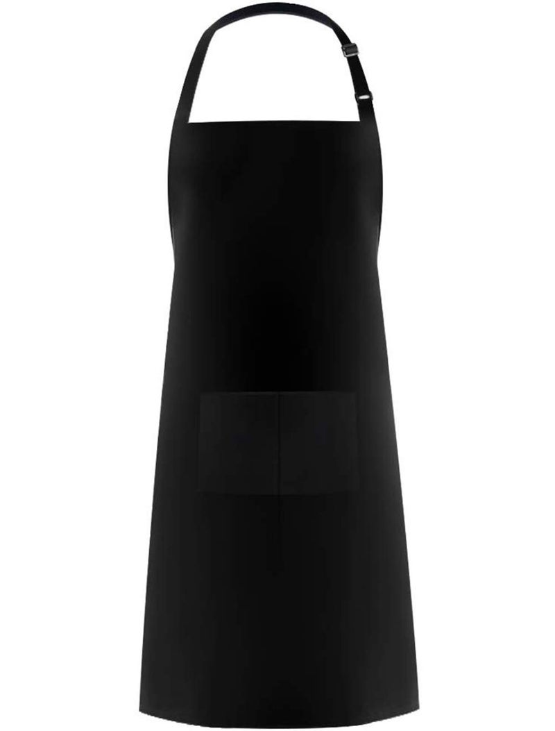 Hyzrz Hyzrz Chef Apron Hat Set  Chef Hat and Kitchen Apron Adult Adjustable Apron with Butcher Hat Baker Costume Kitchen Pocket Apron for Men and Women Father 's Gift (Black)  - Image 3