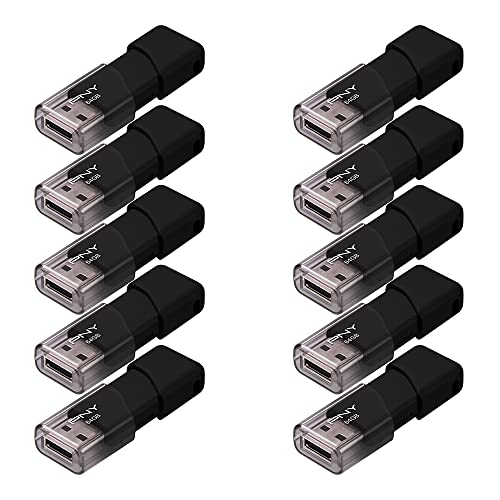 PNY P-FD64GX10ATT03-MP 64GB Attaché 3 USB 2.0 Flash Drive, Black (Pack of 10) - Image 2
