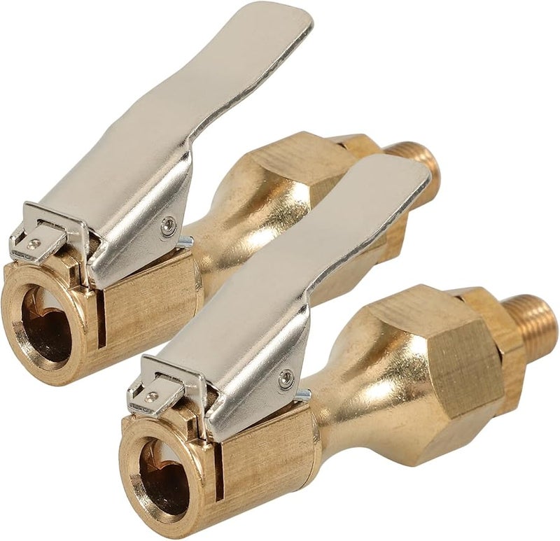 2 قطعة من محول نفخ الإطارات سريع التوصيل ذو المشبك الهوائي ذاتي القفل للسيارة والشاحنة والدراجة - Image 1