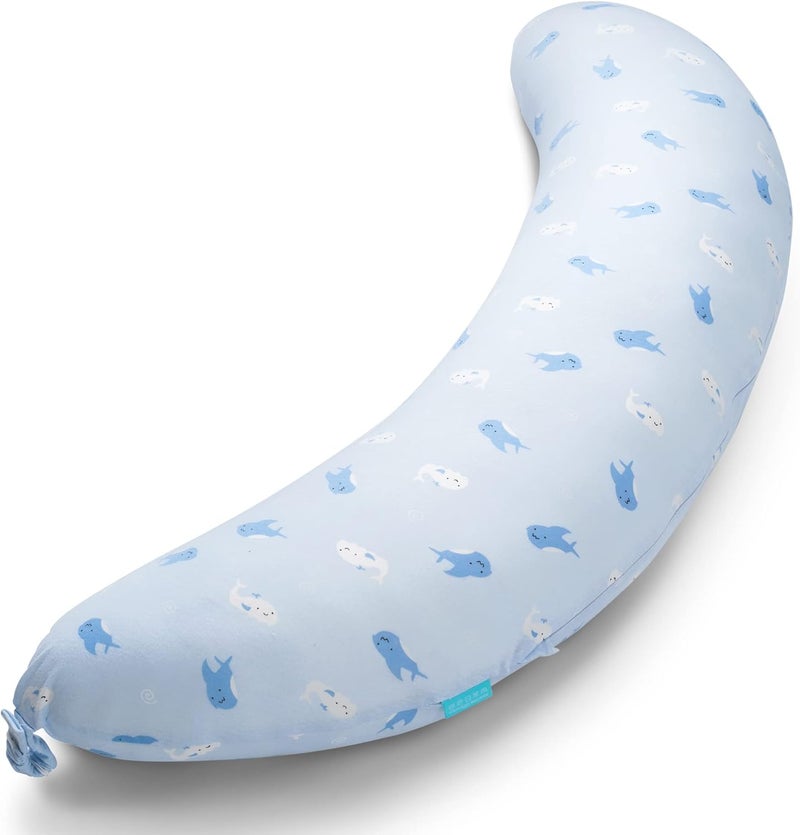 BYRIVER Firm C Shaped Body Pillow for Side Sleeping Women Men, Cooling Pregnancy Pillows for Sleeping, Washable Jersey Cotton Cover, Gifts for New Mom Women (Baby Shark) - Image 1