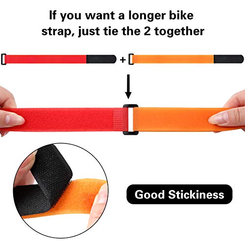SANNIX 9 Pcs Reusable Bike Wheel Strap Adjustable Bike Wheel Stabilizer Straps Bike Rack Strap with Durable Hook (Black, Orange and Red) - Image 5