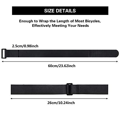 SANNIX 9 Pcs Reusable Bike Wheel Strap Adjustable Bike Wheel Stabilizer Straps Bike Rack Strap with Durable Hook (Black, Orange and Red) - Image 2