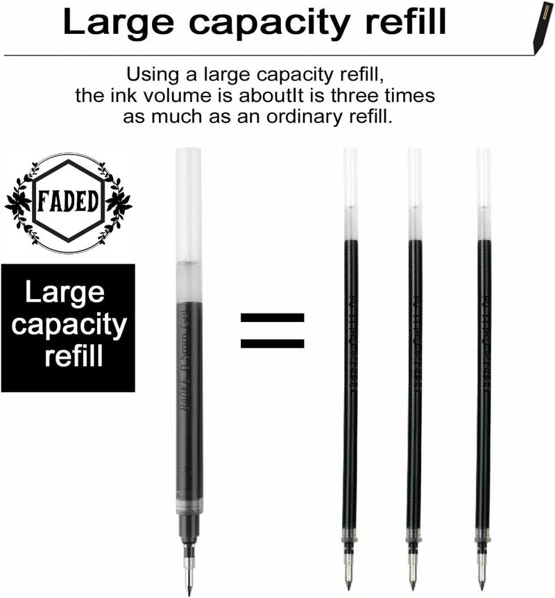 Faded Baoke Gel Pen Set | 0.7mm Fine Point Roller Ball Pens for Smooth Writing & Precision | Professional Line Drawing Pens for Artists, Designers & Illustrators (Black-Pack of 6) - Image 5