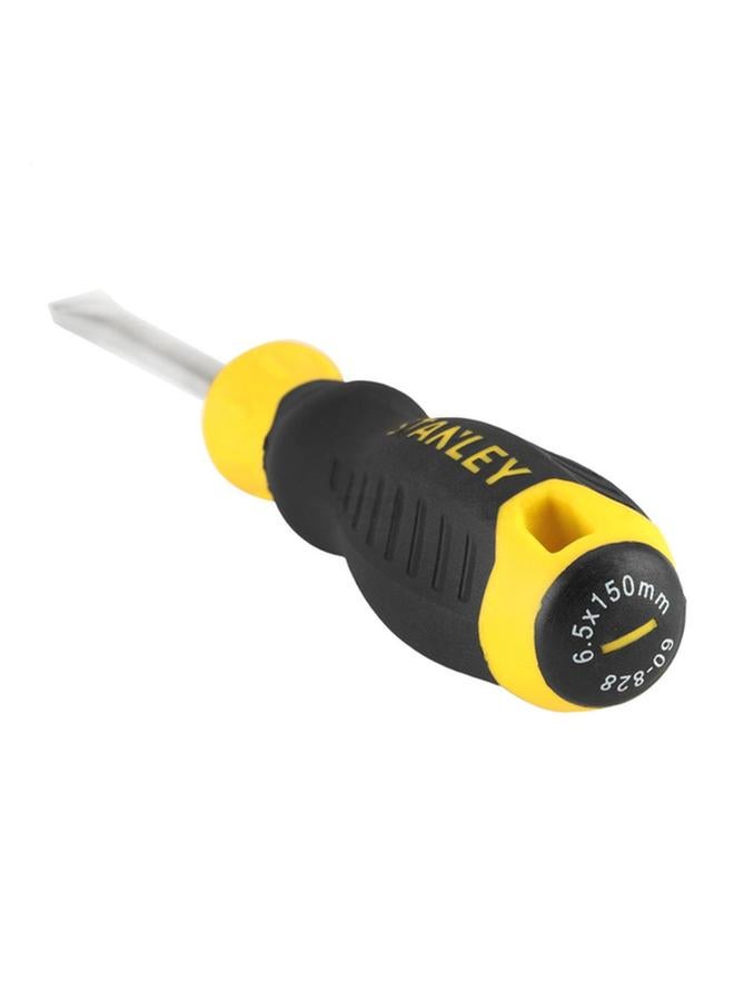 Stanley Cushion Grip Flat Screwdriver Yellow and Black 6.5 x 150mm  - Image 5