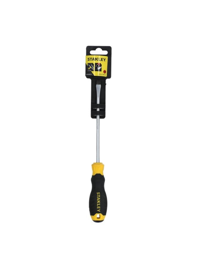 Stanley Cushion Grip Flat Screwdriver Yellow and Black 6.5 x 150mm  - Image 1