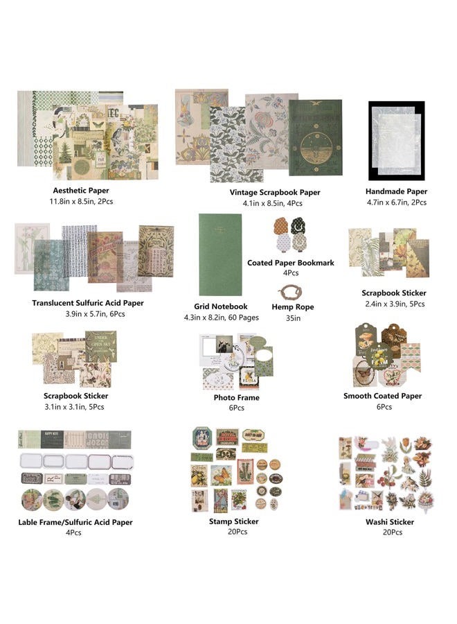 JOYCHOIC Vintage Junk Journal Supplies Aesthetic Journaling Kit, Scrapbook Papers Stickers Large Collection for Bullet Scrapbooking Materials, Planner DIY Arts Craft Collage, Girls, Adults - Image 4