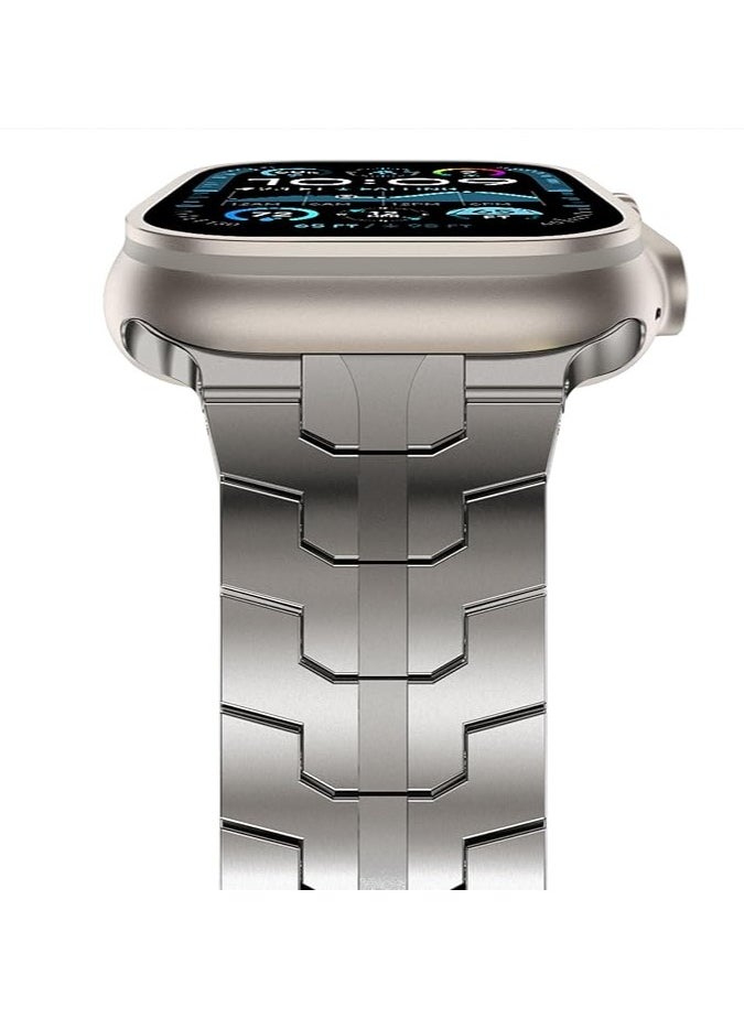 SNW - Stainless Steel Band for Apple Watch Ultra Band 49mm 45mm 44mm 42mm 38mm 40mm 41mm, Metal Strap with Folding Clasp for Apple Watch Series 8 7 6 5 4 3 2 1 for Men (Black, 49mm 45mm 44mm 42mm) - Image 1
