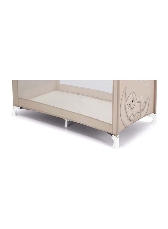 cam سرير سفر ليتينو ديلي بلس - وردي - سرير سفر مدمج يمكن أخذه في أي مكان، من 0 إلى 36 شهرًا، 2 عجلات، حقيبة سفر، طي مدمج، جيب كبير، سرير أطفال، سرير رضيع - Image 4