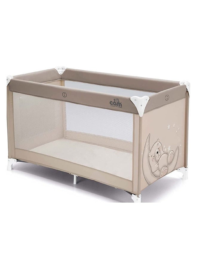 cam سرير سفر ليتينو ديلي بلس - وردي - سرير سفر مدمج يمكن أخذه في أي مكان، من 0 إلى 36 شهرًا، 2 عجلات، حقيبة سفر، طي مدمج، جيب كبير، سرير أطفال، سرير رضيع - Image 2