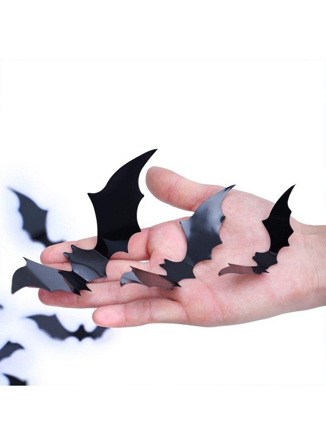 DIYASY Bats Wall Decor,120 Pcs 3D Bat Halloween Decoration Stickers for Home Decor 4 Size Waterproof Black Spooky Bats for Room Décor - Image 3
