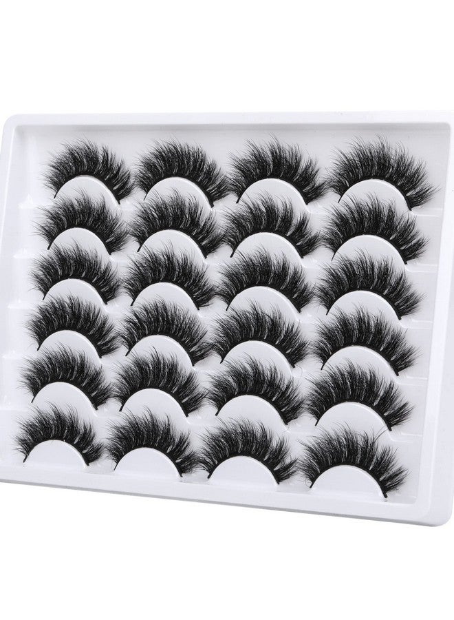 Newcally Eyelashes False Lashes Fluffy 18Mm Long Faux Mink Eye Lashes Pack Dramatic Thick Volume Fake Eyelashes 12 Pairs Soft Reusable Lashes Multipack - Image 1