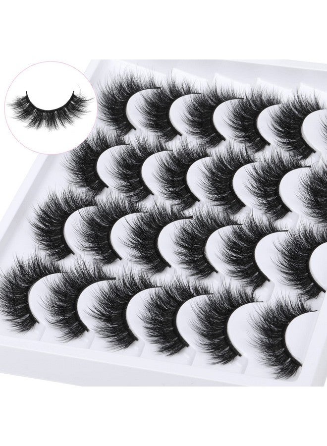 Newcally Eyelashes False Lashes Fluffy 18Mm Long Faux Mink Eye Lashes Pack Dramatic Thick Volume Fake Eyelashes 12 Pairs Soft Reusable Lashes Multipack - Image 5
