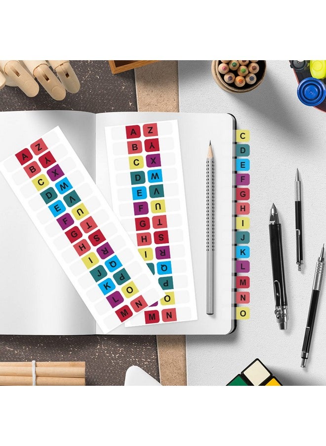 OIIKI - 728Pcs Colorful Alphabet Tabs A To Z 26 Letters Alphabet Stickers Alphabetical Tabs Indexes School Alphabet Label Stickers For Books Dictionary Notes File 28 Sheets - Image 1