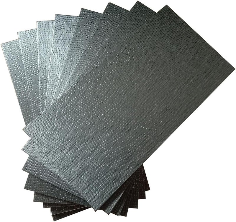 weimeisc 88-Piece Peel and Stick Backsplash Tile, PVC Aluminum Brushed Metal Silver Self Adhesive Tile for Kitchen, Bathroom,Laundry Room, Stair Riser Decal (Grey) - Image 1