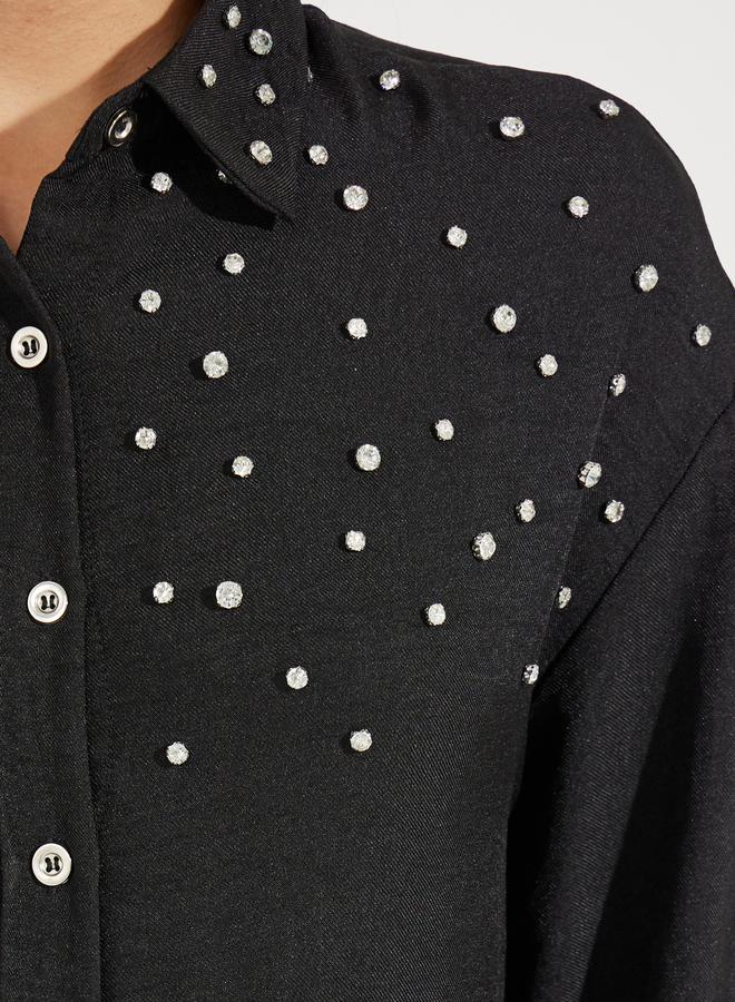 ستايلي بلوزة فضفاضة بأكمام طويلة وأزرار - Image 4