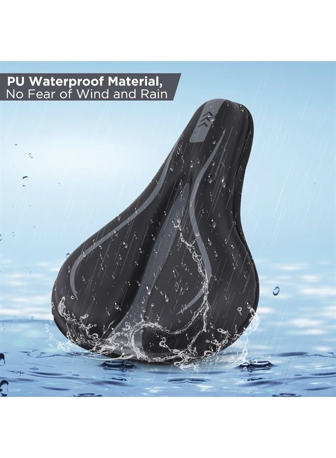 Simpeak Mountain Bike Seat Cover, Comfortable Gel Road Bike Seat Cushion, PU Waterproof All-Inclusive Seat Cover for Road Bike Outdoor Cycling