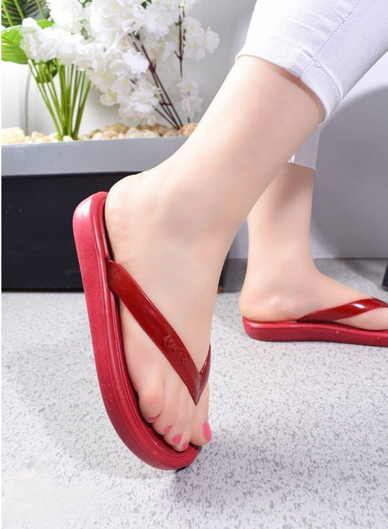 سليبر نسائي مطاط بصباع طبي لون أحمر  - Image 1