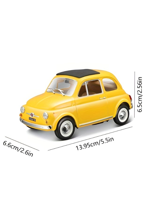 Bburago 1:21 Scale Die-Cast Fiat 500F Model Car | Wind Powered Weather-Resistant Zinc Alloy Display Vehicle | Classic Mini Car Collectible for Desk Decor and Enthusiasts - Image 2