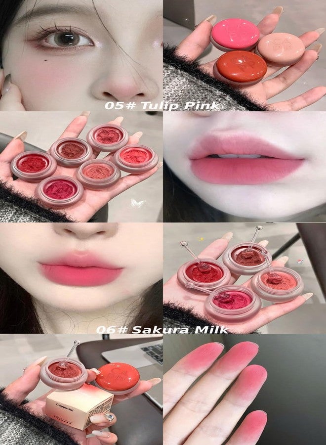Cappuvini Chubby Creamy Blush Mud | Silky Smooth Texture | Multi-Use Tint Blush for Cheeks and Lips | Dewy Luminous Finish | High-Impact Pigmented Color | Romantic Shades from Raspberry to Tulip Pink | Comfortable Lightweight Wear Blusher for Face | Perfect for Soft Girl & Y2K Aesthetic Lovers (02# Tender Peach, 4.5g) - Image 4