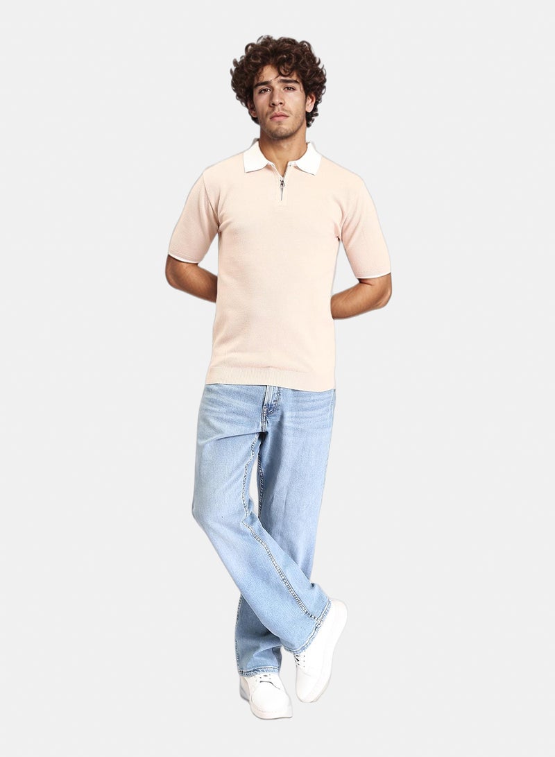 RAVIN Men Zip Knit Polo Shirt - Image 5