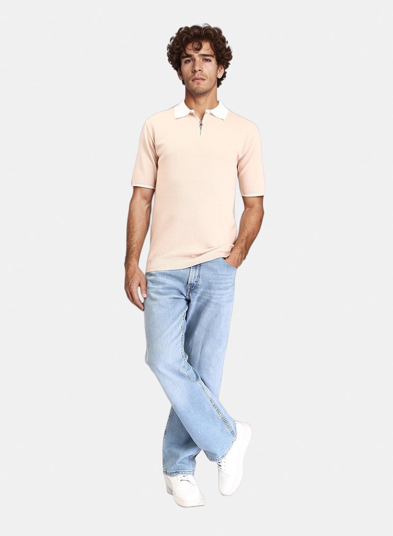 RAVIN Men Zip Knit Polo Shirt - Image 4