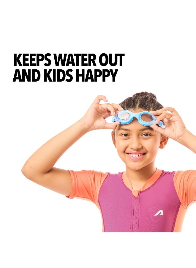 BOLDFIT نظارات سباحة للأطفال، للأولاد مع حزام قابل للتعديل، نظارات سباحة للبنات، نظارات سباحة محكمة الهواء للأطفال، نظارات سباحة - زرقاء - Image 4