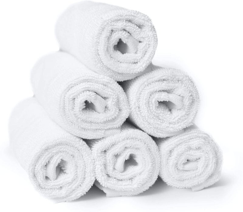 GRGRASP Thread That Bind Relations 400 GSM 100% Cotton Hand Towel Face Towel Unisex Fully absorvent and Quick Dry Combo Pack of (6, White) - Image 1