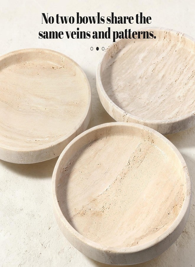 Koville Natural Travertine Fruit Bowl for Kitchen Counter – Decorative Stone Serving Marble Bowl for Fresh Fruits, Snacks, and Home Decor Centerpiece - Image 5