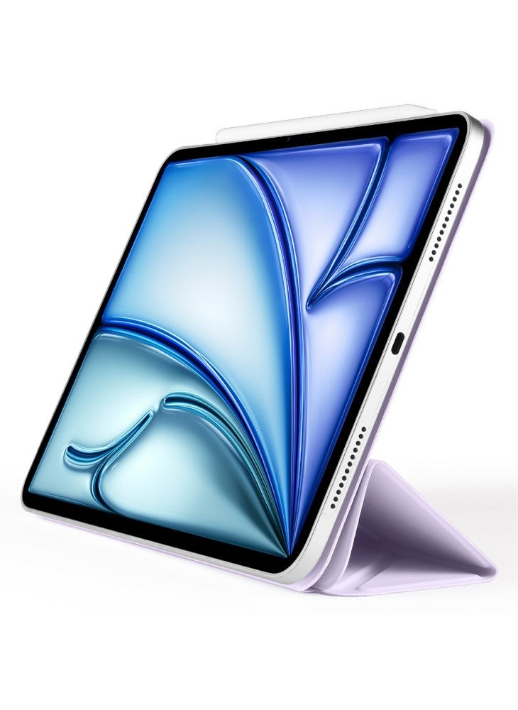 حافظة لجهاز iPad Air 13 (2025)/(2024) مصنوعة من جلد البولي يوريثان والبولي يوريثان مع حامل أوريجامي مغناطيسي - أرجواني - Image 5