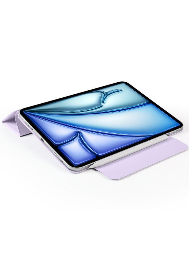 حافظة لجهاز iPad Air 13 (2025)/(2024) مصنوعة من جلد البولي يوريثان والبولي يوريثان مع حامل أوريجامي مغناطيسي - أرجواني - Image 4