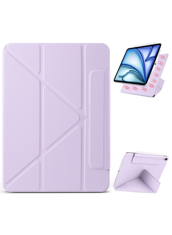 حافظة لجهاز iPad Air 13 (2025)/(2024) مصنوعة من جلد البولي يوريثان والبولي يوريثان مع حامل أوريجامي مغناطيسي - أرجواني - Image 1