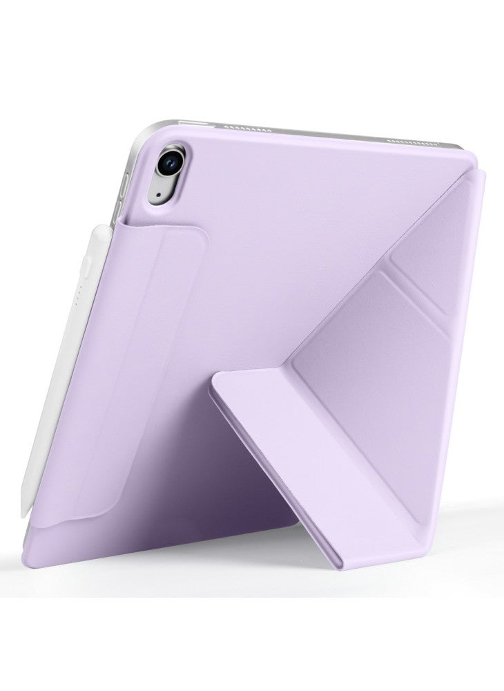 حافظة لجهاز iPad Air 13 (2025)/(2024) مصنوعة من جلد البولي يوريثان والبولي يوريثان مع حامل أوريجامي مغناطيسي - أرجواني - Image 2