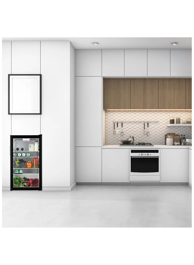 LC Multi-Functional Mini Fridge with Glass Door Display, 73L Capacity, Adjustable Temperature, LED Light, Compact Beverage and Snack Cooler for Home, Office, Dorm, Salon, or Café With 2 Year Warranty - Image 2