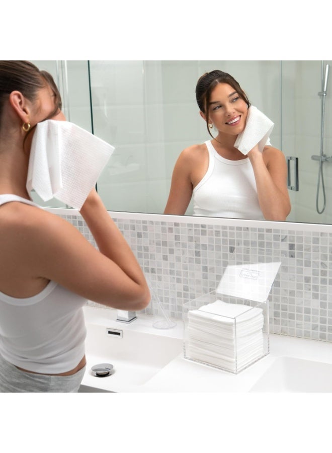 Clear Acrylic Box for Clean Towels XL (NOT Included), Container For 50 Disposable Clean Towels XL, Face Towelettes Bathroom Counter Storage, Bin for Cleansing Facial Dry Wipes - Image 5
