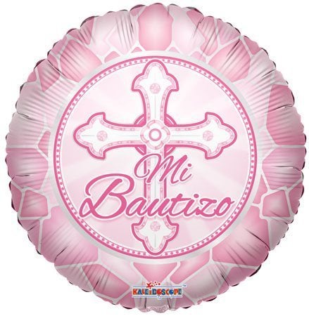 Kaleidoscope Spanish Baptism Mylar Balloons 18" Pink (3 ct) by Kaleidoscope - Image 5