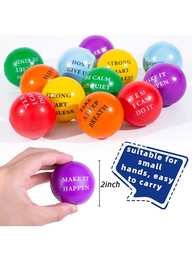 Mcpinky Motivational Stress Balls 12Pcs Inspirational Stress Balls 2 Inch Foam Balls With Positive Quetos For Kids And Adults Stress Relief Hand Exercise - Image 3
