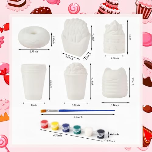 LovesTown Squeeze Toys 6 PCS Food Paintable Squishies Make Your Own squishies DIY Painting Kit for Girls and Boys Christmas Gift Birthday Holiday Favor Craft - Image 5