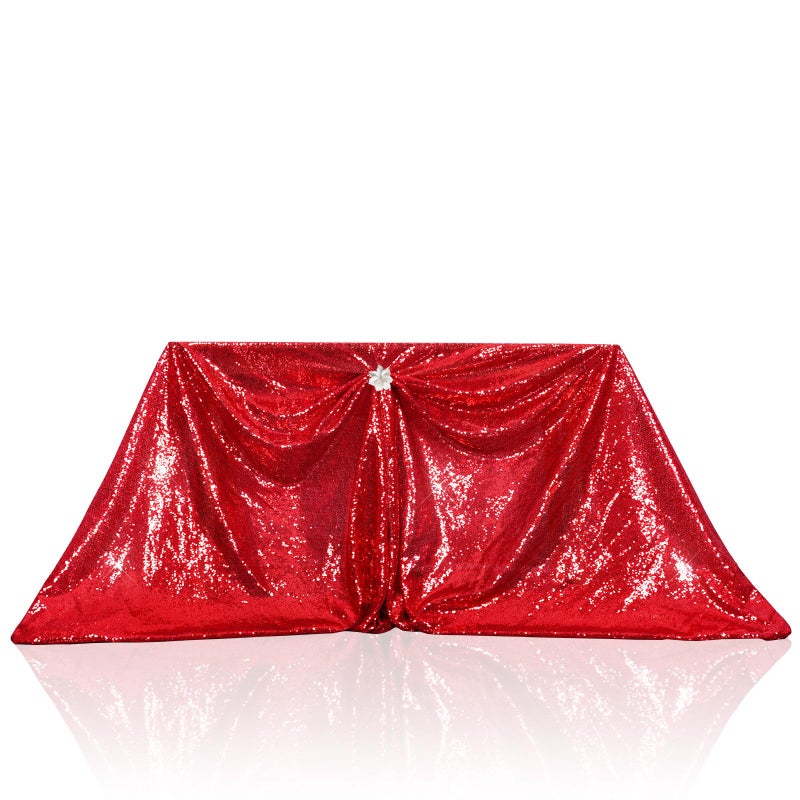 مفرش طاولة PartyDelight لامع أحمر مستطيل 60x102 سم زينة لامعة متلألئة