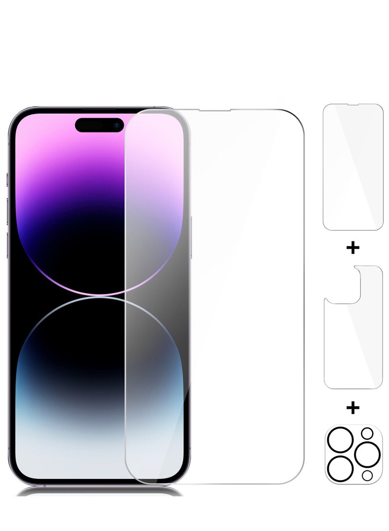 [3 Pack] Screen Protector for iPhone 14 Pro Max, iPhone 14 Pro Max Front and Back Screen Protector,iPhone 14 Pro Max Camera Protector Anti-Fingerprint/Scratch for iPhone 14 Pro Max (6.7 inch) - Image 1