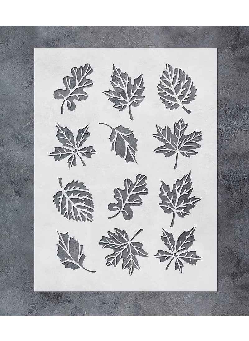 G GSS Designs G Gss Designs Leaf Stencils For Painting - Fall Leaves Stencils For Painting On Wood Wall Fabric Canvas Paper Crafts Card Making - Reusable Mylar Large Stencils 12X16 Inch  - Image 1