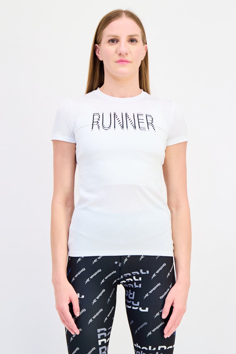 Reebok Women Sportswear Fit Short Sleeves Running T-Shirt, White - Image 1
