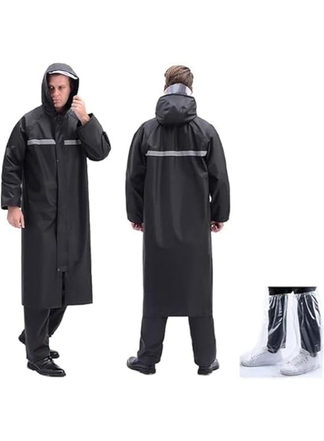 ChicAbode Rain Coat for Unisex Adult, Lightweight Reusable Oxford Cloth Rain Poncho, Packable Safety Raincoat, with Waterproof Shoe Cover, Breathable and Comfortable, for Outdoor Activities - Image 1