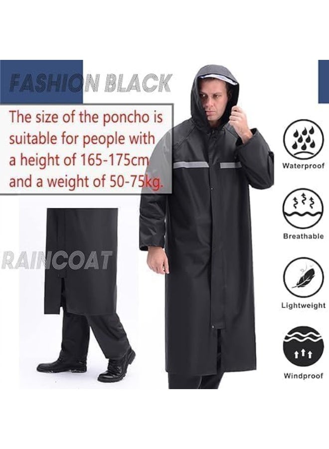 ChicAbode Rain Coat for Unisex Adult, Lightweight Reusable Oxford Cloth Rain Poncho, Packable Safety Raincoat, with Waterproof Shoe Cover, Breathable and Comfortable, for Outdoor Activities - Image 2