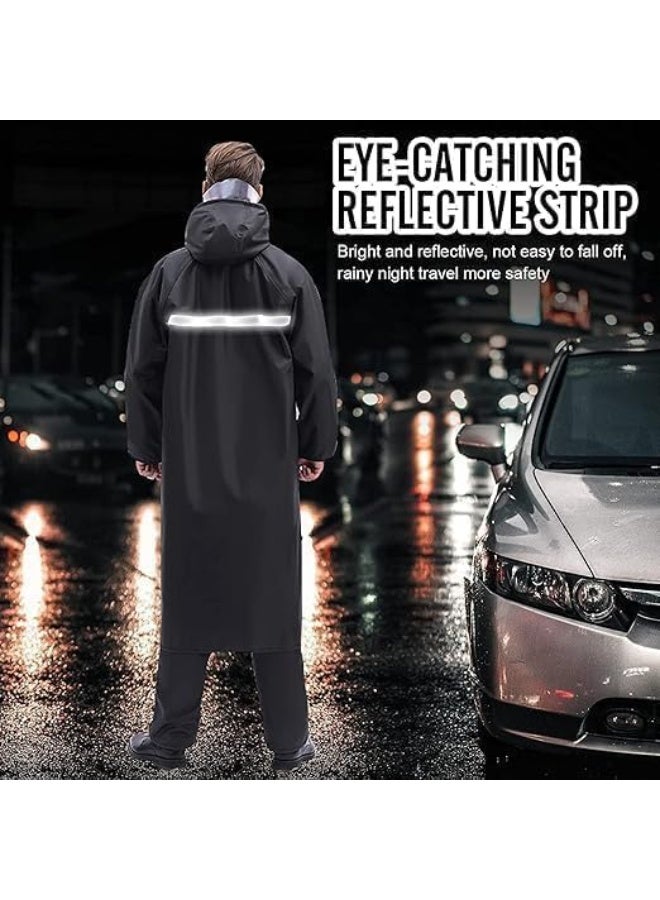 ChicAbode Rain Coat for Unisex Adult, Lightweight Reusable Oxford Cloth Rain Poncho, Packable Safety Raincoat, with Waterproof Shoe Cover, Breathable and Comfortable, for Outdoor Activities - Image 3
